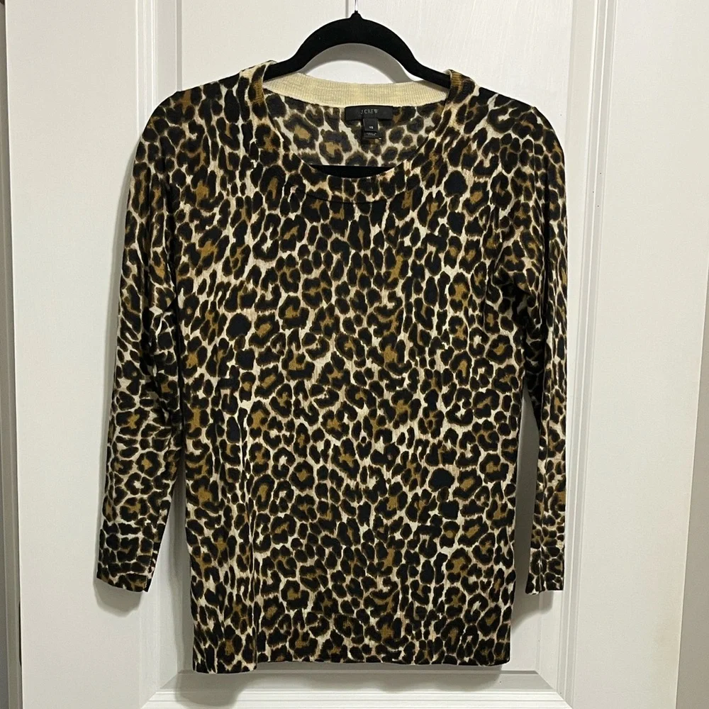 J. Crew Tippi Leopard Merino Wool Sweater XS